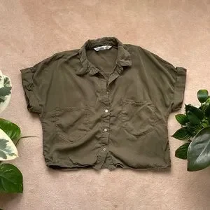 Zara | Tops | Zara Cropped Safari Shirt | Poshmark